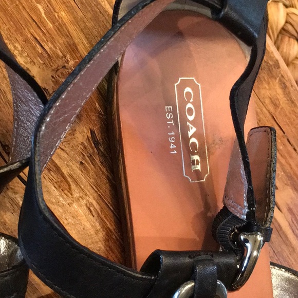 Authentic Coach Tesa Gladiator Style Leather Sandals w Silver Hardware Size 10 - Picture 10 of 16